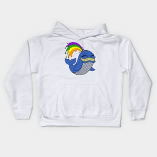 Shootin' Rainbows Out Your Blow Hole Blue Whale Kids Hoodie